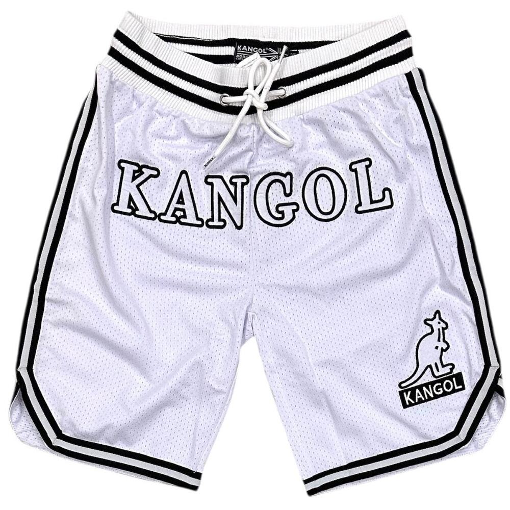 Kangol Men's Game Day Embroidered Logo Mesh Basketball Shorts in Dark Grey